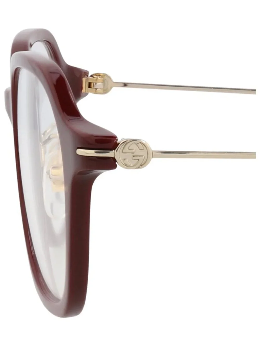 New Gucci Women's Eyeglasses Square Rectangle Recycled Acetate Frame Burgundy